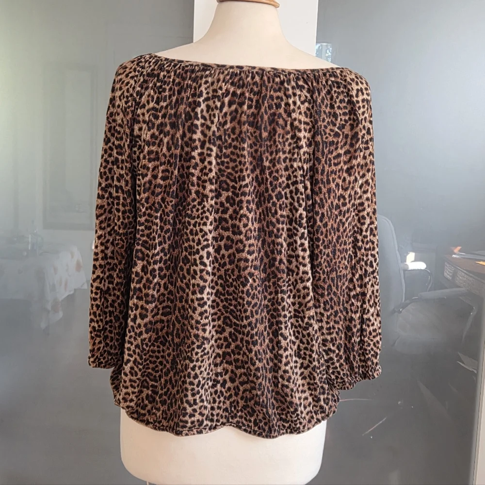Michael Kors Brown Leopard Print Blouse